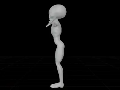 Realistic Alien  Low-poly 3D model Rigged Low-poly 3D model