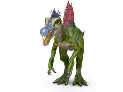 Dinosaur Spinosaurus Lowpoly Art Style Animal Low-poly 3D model