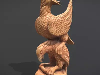 The Duel of Eagles Low-poly 3D model