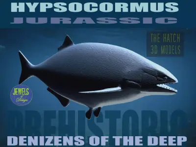 hypsocormus fish swimming in sea Low-poly 3D model