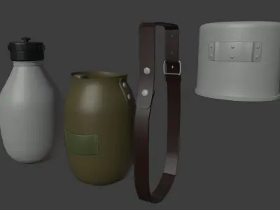 WWII Romanian Canteen 3D model