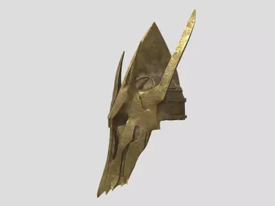 Golden Winged Helmet Low-poly 3D model