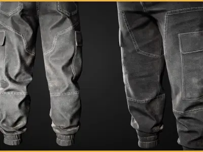 Modular Tactical Cargo Pants Low-poly 3D model purchase