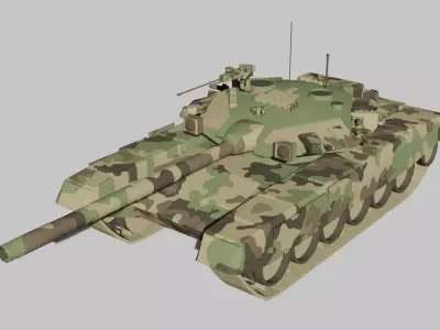 T-90 Battle Tank Low-poly 3D model