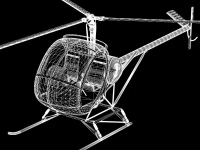 Schweizer 300 Helicopter 3D model