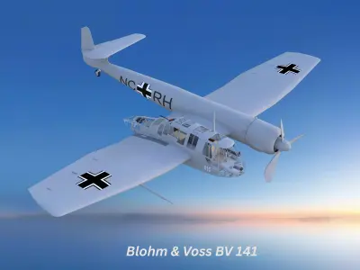 Blohm Voss BV 141 German WW2 Aircraft Low-poly 3D model