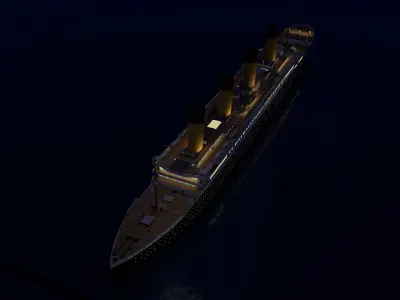 RMS Titanic ship PBR Low-poly 3D model