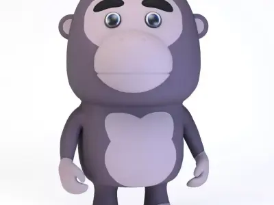 Cartoonish Humanoid Gorilla Character Low-poly 3D model Low-poly 3D model