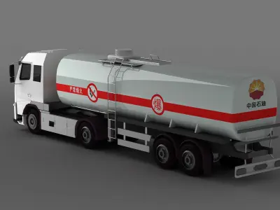 semitruck trailer tank fuel cistern heavy-duty tractor lorry  3D model