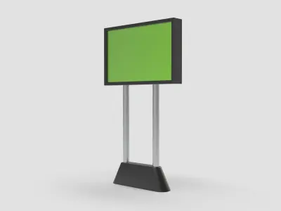 Pavement Sign Outdoor Advertising city light big TV 3D model