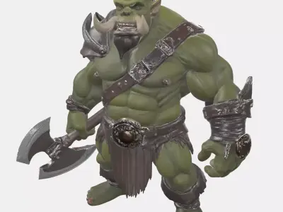 Stylized Orc Warrior Free low-poly 3D model