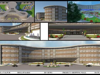 Shopping Mall Low-poly 3D model