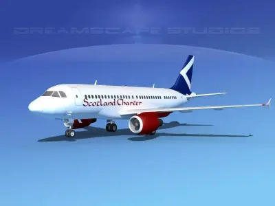 Airbus A319 Scotland Charter 3D model