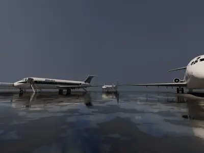 ALITALIA DC-9 32 Fokker Friendship f27 3D model