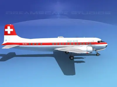 Douglas DC-6 Balair 3D model