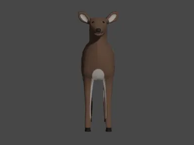 LowPoly Doe deer Low-poly 3D model