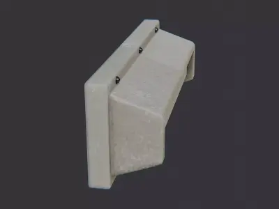 Interior fluorescent wall light fixture Low-poly 3D model