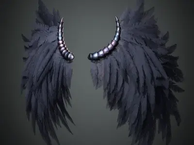 Evil Wings Low-poly 3D model