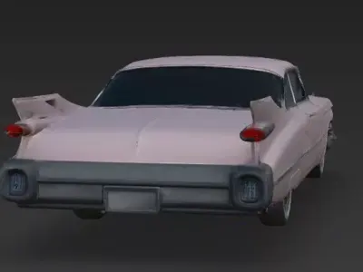 Classic Retro Luxury Pink Sedan Vehicle 3d model Low-poly 3D model