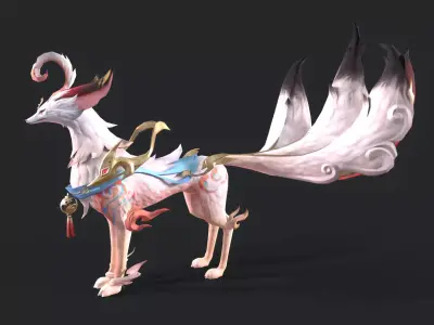 Beautiful fox Low-poly 3D model