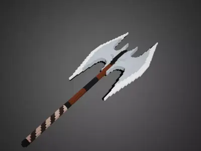 Simple axe voxel model Free 3D model