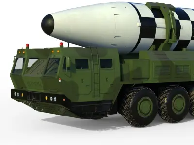 Hwasong 17 missile launcher 3D model