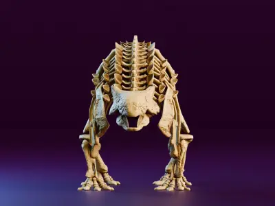 Realistic Ancient Reptilians Fossil - Ankylosaurus Low-poly 3D model