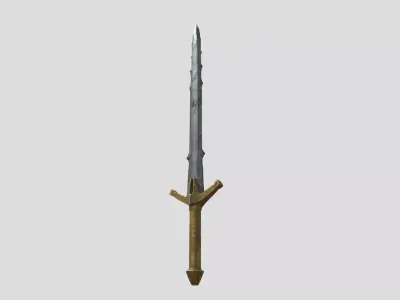 Medieval Longsword Low-poly 3D model