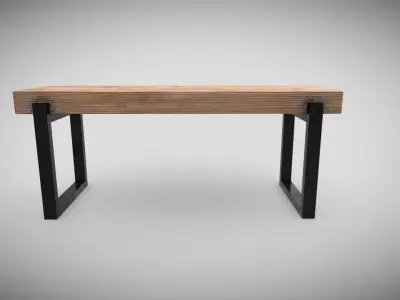 Simple Bench  Low-poly 3D model