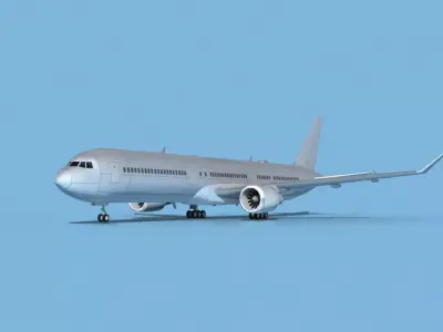 Boeing 767-400 Bare Metal 3D model