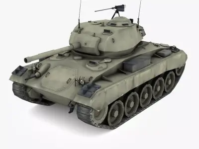 M24 Chaffee Low-poly 3D model