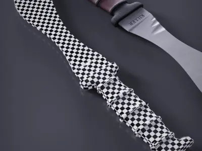 PBR Killer Knife Low-poly 3D model