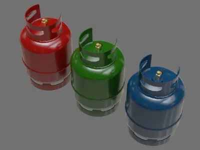 Gas Cylinder 1A Low-poly 3D model