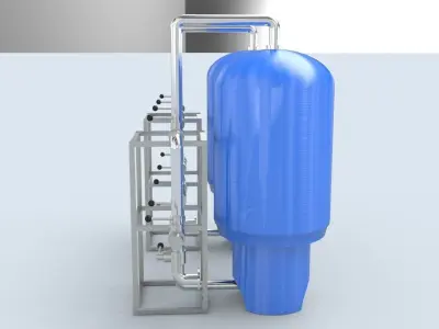 Sand Carbon Filter For Water Treatment Low-poly 3D model