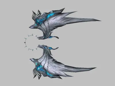 Blue Wing Low-poly 3D model