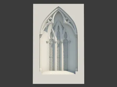 Medieval Gothic Window 03 3D model