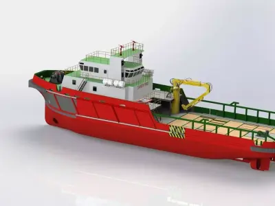 47m Anchor Handling Tug ship 3D model