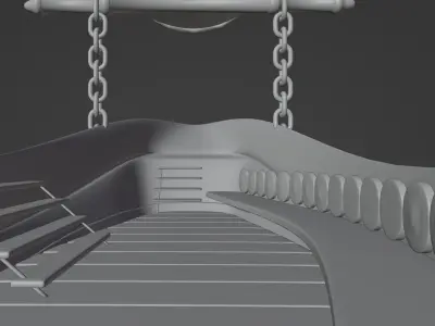 Zeppelin 3D Model hot air balloon with boat 3D model