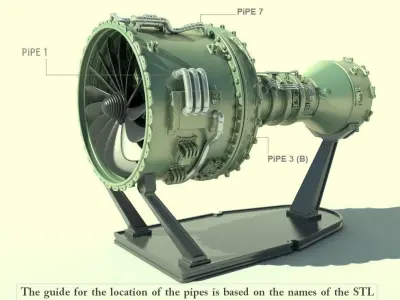 Jet engine for 3Dprint 3D print model