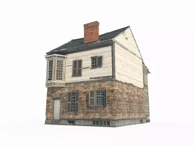 17th century urban buildings and houses 3D model