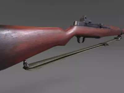 Garand M1 with bayonet lowpoly Low-poly 3D model