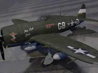 Republic P-47C Thunderbolt - Razorback 3D model