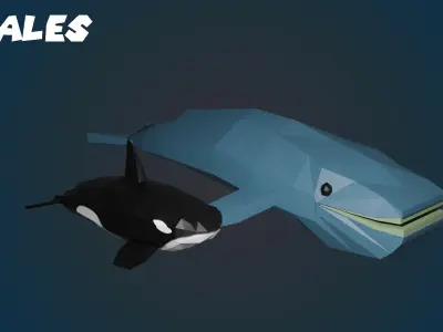 Low Poly 3D Assets - Sea Creatures Low-poly 3D model