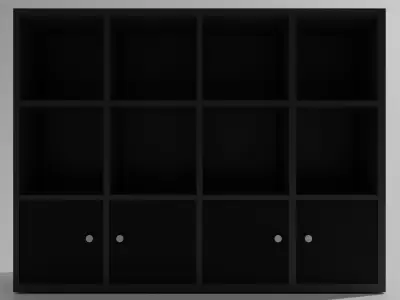 Library bookcase - bedroom furniture sets home Free low-poly 3D model