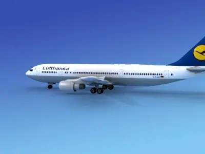 Airbus A300 Lufthansa 3D model