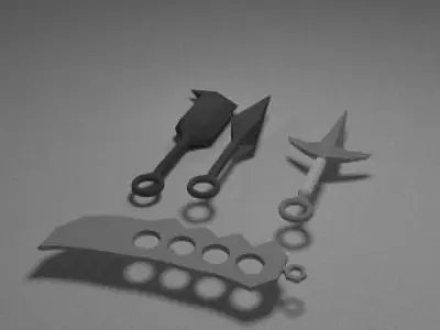 Ninja Weapon Set Low-poly 3D model