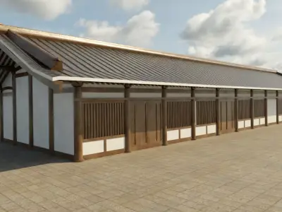 Asian Building Low-poly 3D model