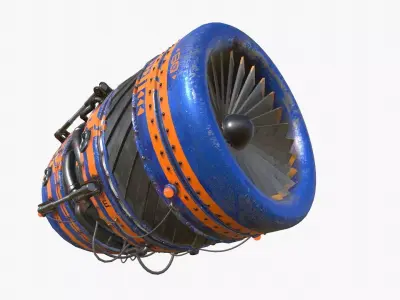 SCI FI Turbine  Low-poly 3D model