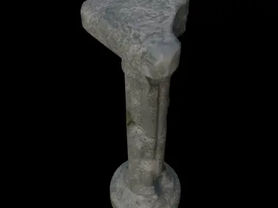 Broken Pillar-Mid Poly-3d model Free 3D model