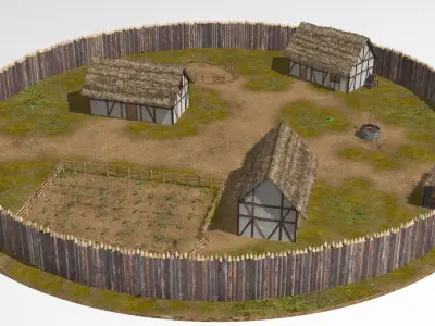 wooden fort 3D model